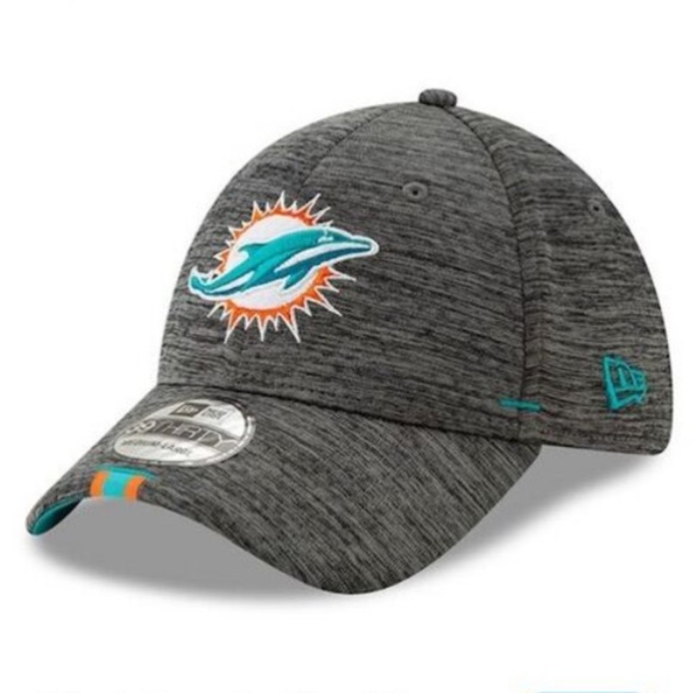 New Era Men's Miami Dolphins Flex Hat Gray NFL Training Camp 39THIRTY